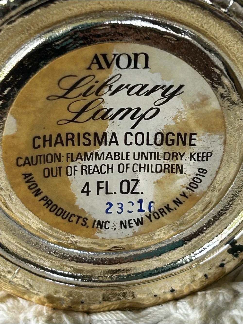 Vintage Avon Library Lamp Cologne Decanter